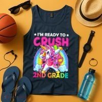 Im Ready To Crush 2nd Grade Dabbing Unicorn Back To School Tank Top thumb 4