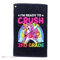 Im Ready To Crush 2nd Grade Dabbing Unicorn Back To School Golf Towel thumb 0