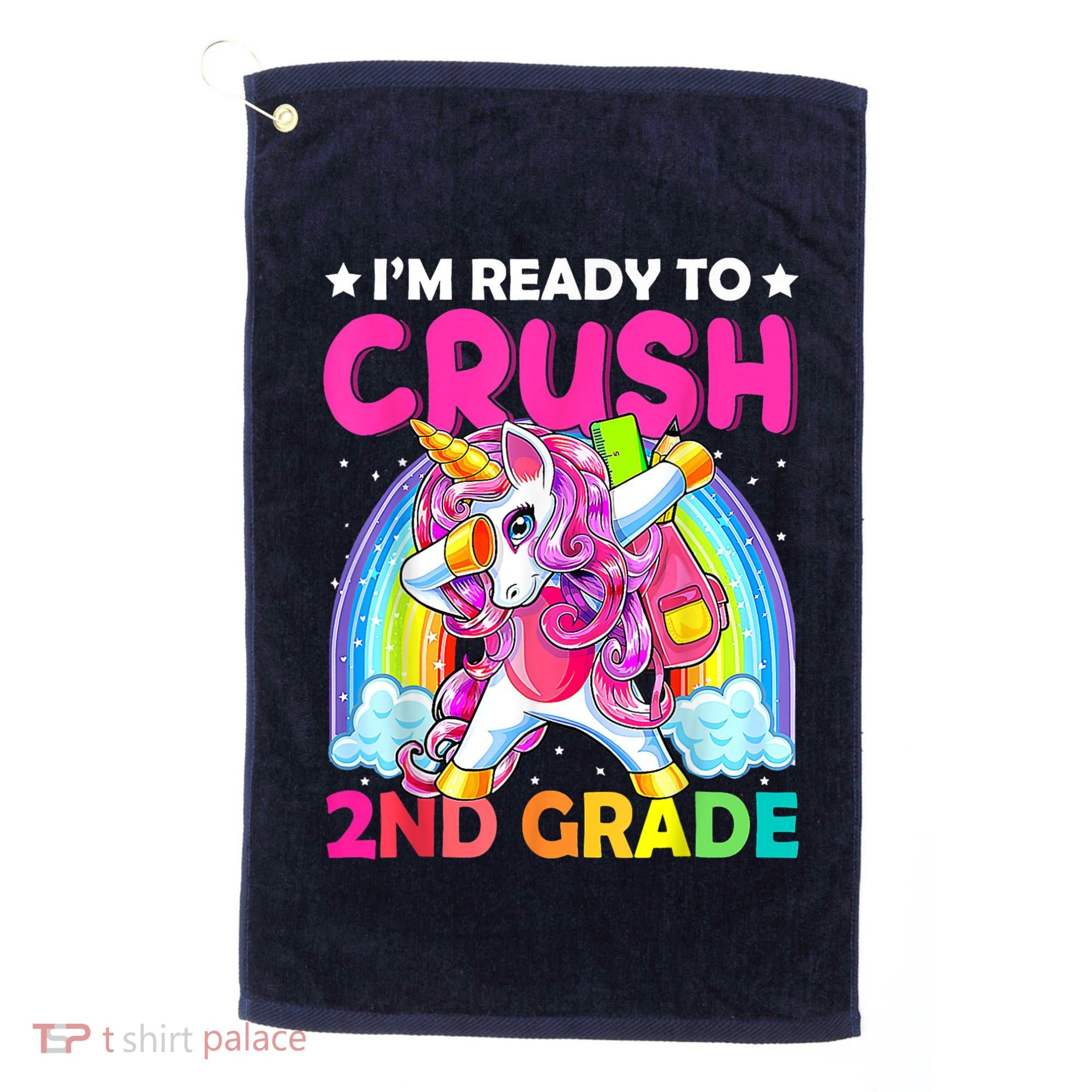 Im Ready To Crush 2nd Grade Dabbing Unicorn Back To School Golf Towel
