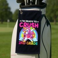 Im Ready To Crush 2nd Grade Dabbing Unicorn Back To School Golf Towel thumb 2
