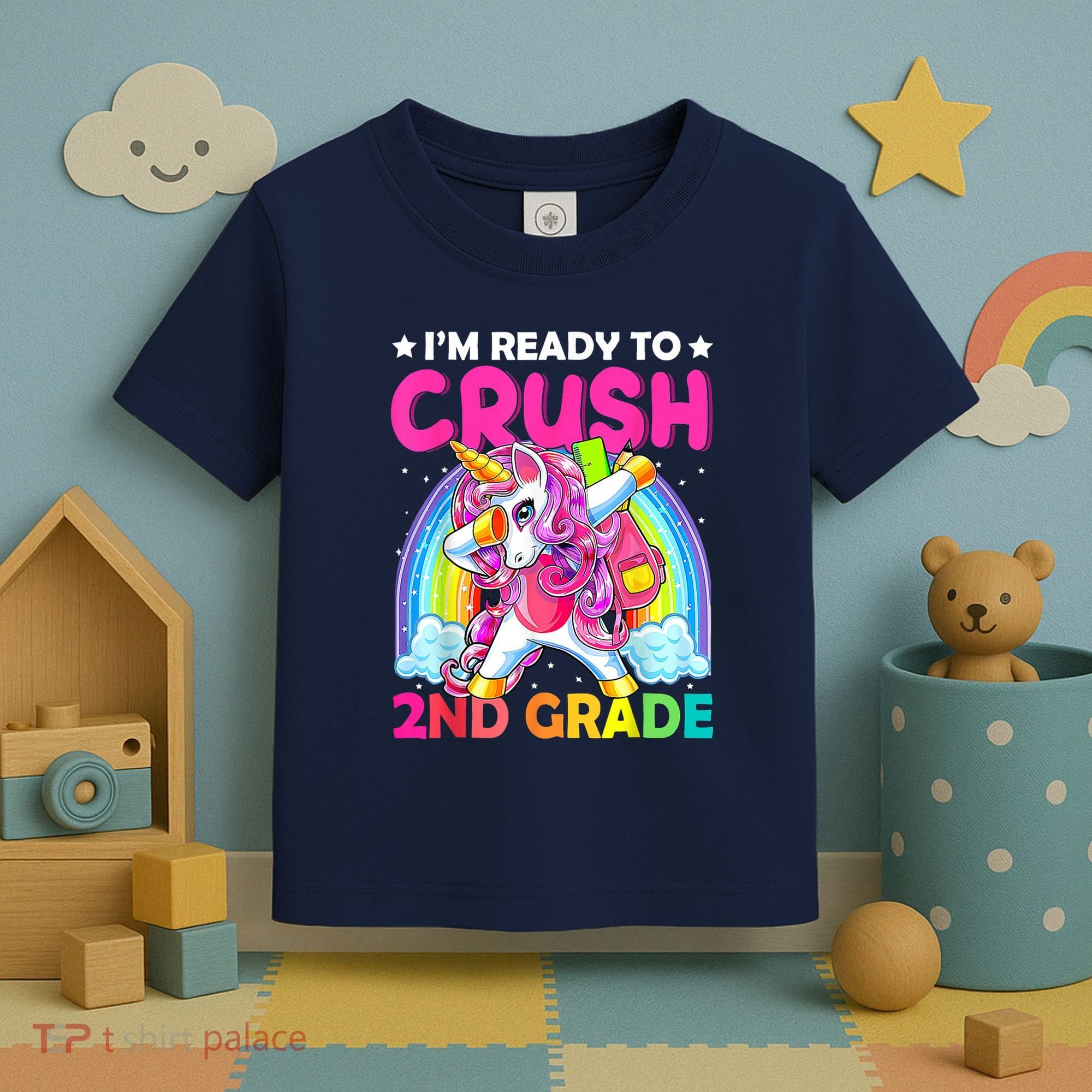 Im Ready To Crush 2nd Grade Dabbing Unicorn Back To School Toddler T-Shirt