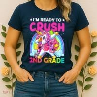 Im Ready To Crush 2nd Grade Dabbing Unicorn Back To School Women's T-Shirt thumb 2
