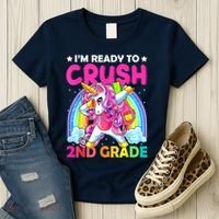 Im Ready To Crush 2nd Grade Dabbing Unicorn Back To School Women's T-Shirt thumb 3