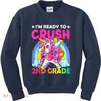 Im Ready To Crush 2nd Grade Dabbing Unicorn Back To School Kids Sweatshirt thumb 0