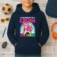 Im Ready To Crush 2nd Grade Dabbing Unicorn Back To School Kids Hoodie thumb 2