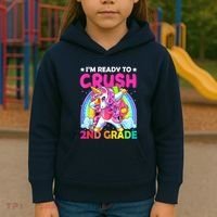 Im Ready To Crush 2nd Grade Dabbing Unicorn Back To School Kids Hoodie thumb 3