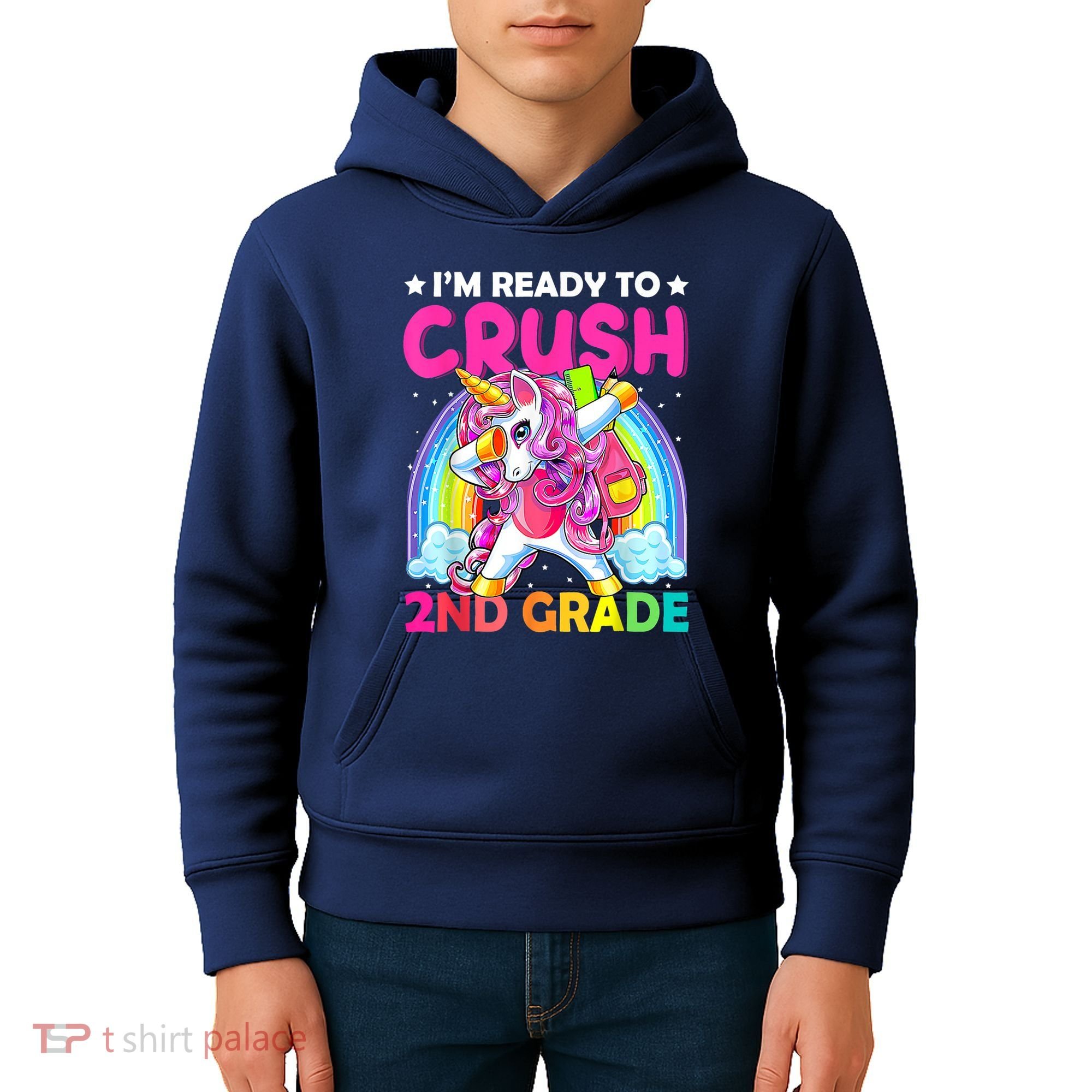Im Ready To Crush 2nd Grade Dabbing Unicorn Back To School Kids Hoodie