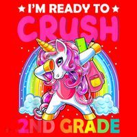 Im Ready To Crush 2nd Grade Dabbing Unicorn Back To School Santa Hat thumb 1