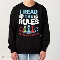 I Read The Rules Board Dice Chess Board Gaming Board Gamers Women's Sweatshirt thumb 0