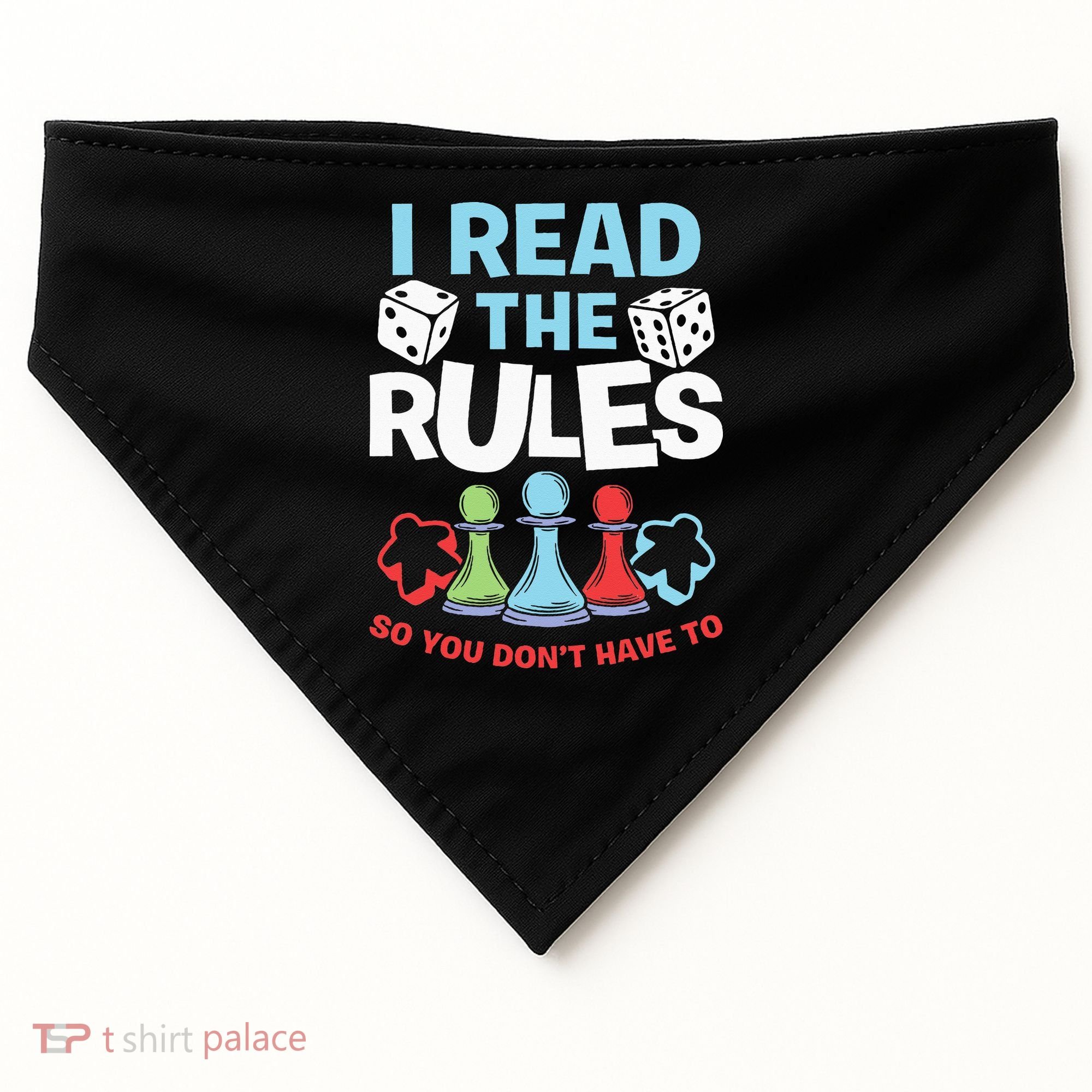 I Read The Rules Board Dice Chess Board Gaming Board Gamers USA-Made Doggie Bandana