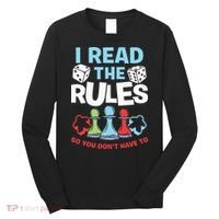 I Read The Rules Board Dice Chess Board Gaming Board Gamers Long Sleeve Shirt thumb 0