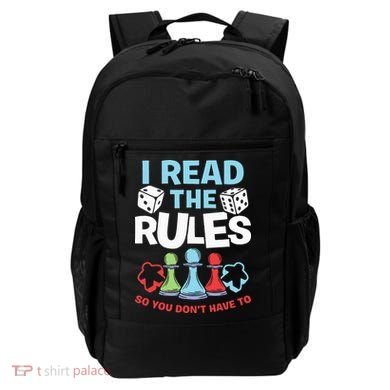 I Read The Rules Board Dice Chess Board Gaming Board Gamers Backpack