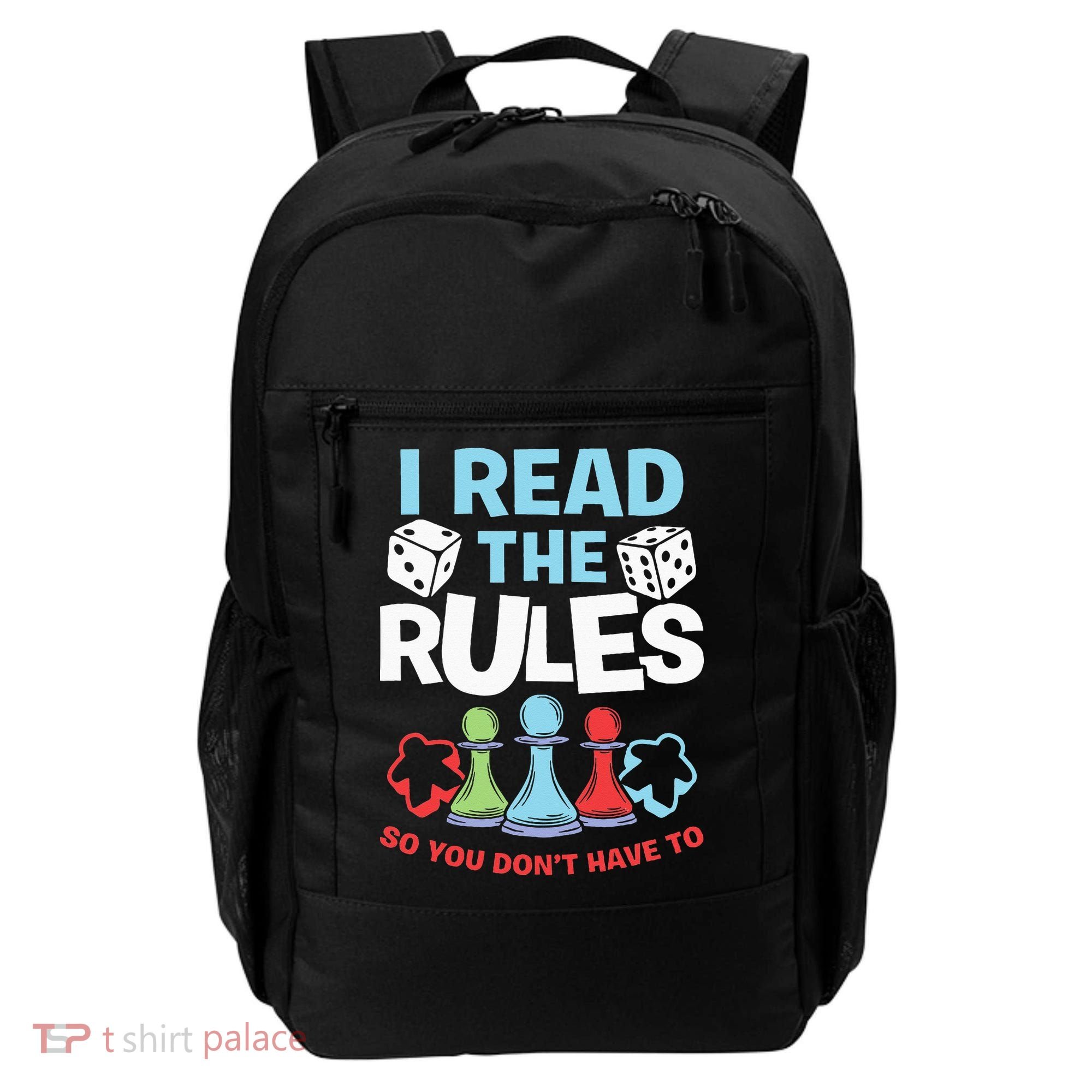 I Read The Rules Board Dice Chess Board Gaming Board Gamers Backpack