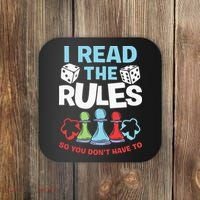 I Read The Rules Board Dice Chess Board Gaming Board Gamers Coaster thumb 0