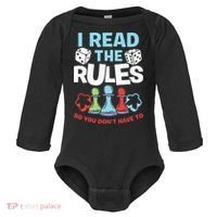 I Read The Rules Board Dice Chess Board Gaming Board Gamers Baby Long Sleeve Bodysuit thumb 0
