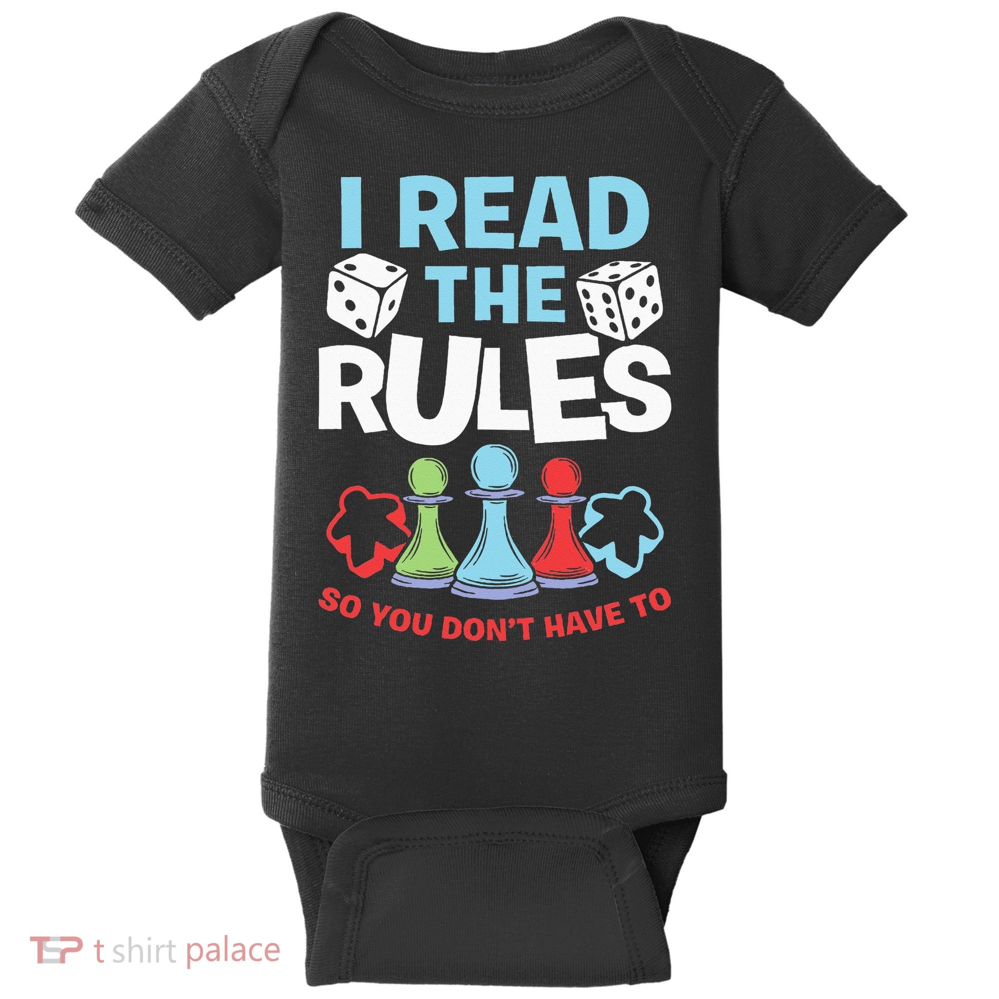 I Read The Rules Board Dice Chess Board Gaming Board Gamers Baby Bodysuit