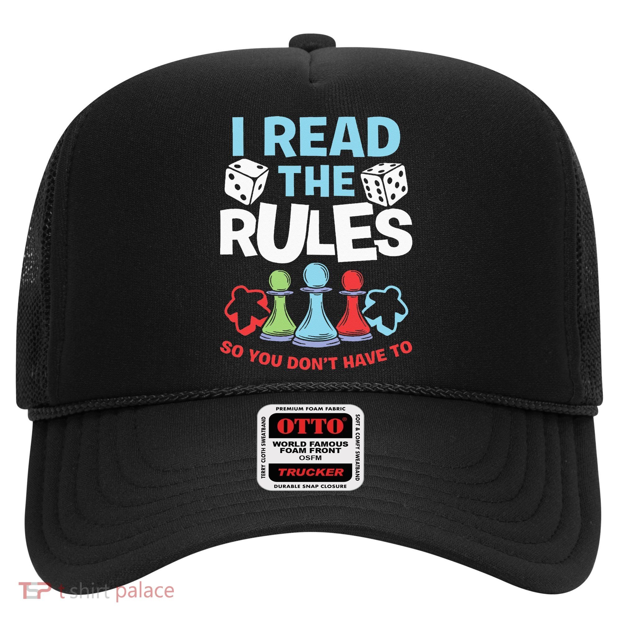I Read The Rules Board Dice Chess Board Gaming Board Gamers Hat