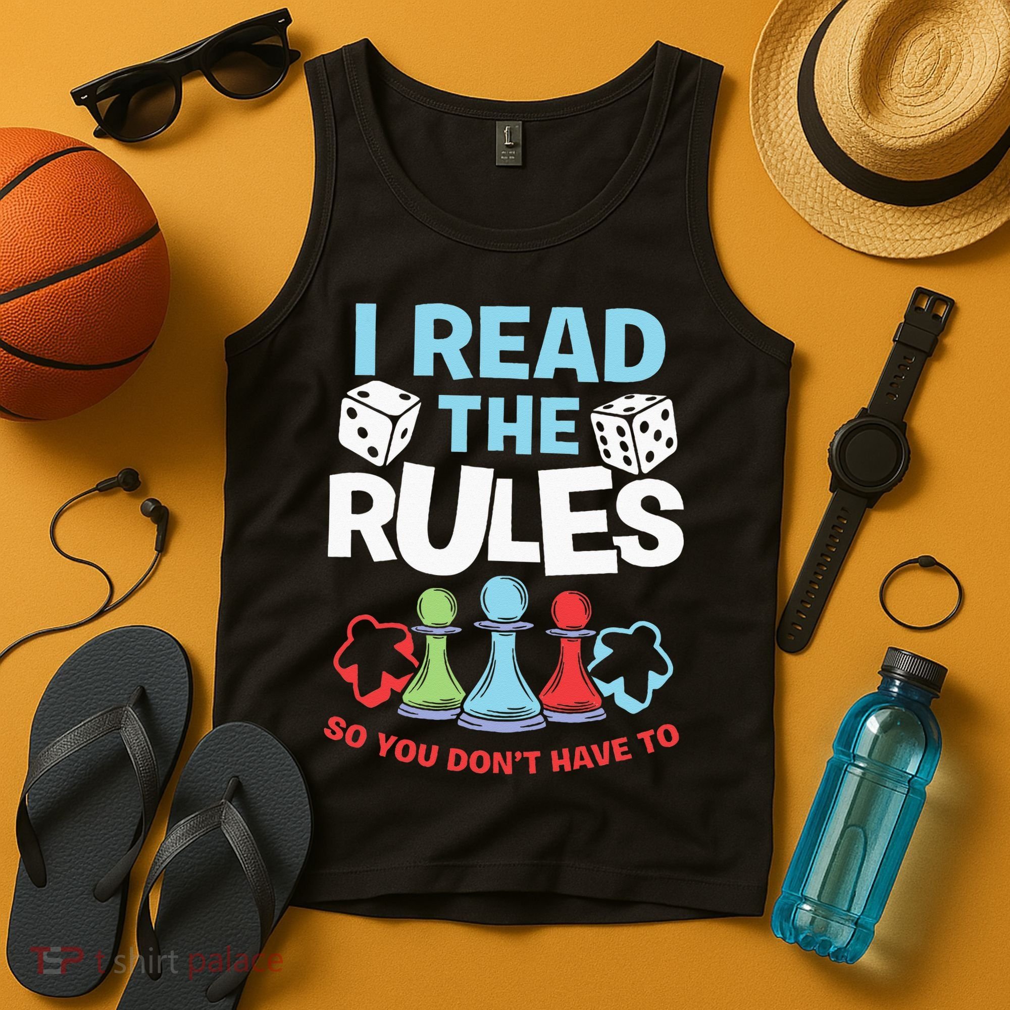 I Read The Rules Board Dice Chess Board Gaming Board Gamers Tank Top