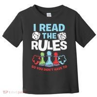 I Read The Rules Board Dice Chess Board Gaming Board Gamers Toddler T-Shirt thumb 0