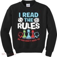 I Read The Rules Board Dice Chess Board Gaming Board Gamers Kids Sweatshirt thumb 0