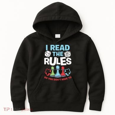 I Read The Rules Board Dice Chess Board Gaming Board Gamers Kids Hoodie