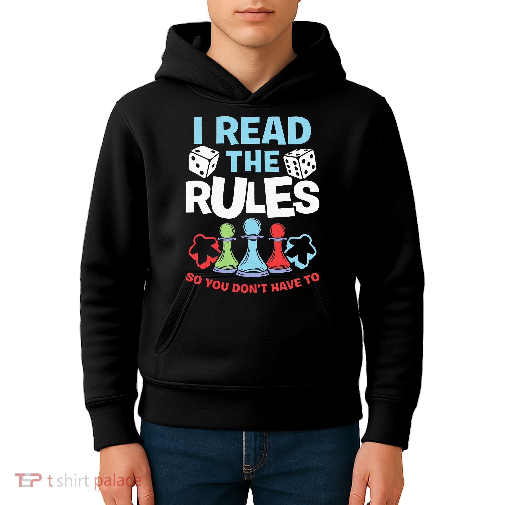 I Read The Rules Board Dice Chess Board Gaming Board Gamers Kids Hoodie