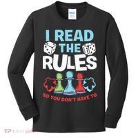 I Read The Rules Board Dice Chess Board Gaming Board Gamers Kids Long Sleeve Shirt thumb 0