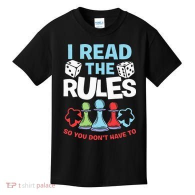 I Read The Rules Board Dice Chess Board Gaming Board Gamers Kids T-Shirt