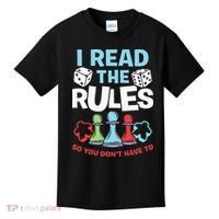 I Read The Rules Board Dice Chess Board Gaming Board Gamers Kids T-Shirt thumb 0