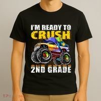 Im Ready To Crush 2nd Grade Monster Truck Backpack Back To School T-Shirt thumb 3