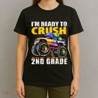 Im Ready To Crush 2nd Grade Monster Truck Backpack Back To School T-Shirt thumb 4