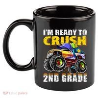 Im Ready To Crush 2nd Grade Monster Truck Backpack Back To School 11oz C Handle Ceramic Mug thumb 2