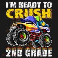 Im Ready To Crush 2nd Grade Monster Truck Backpack Back To School Polo thumb 3