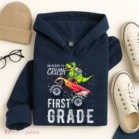 IM Ready To Crush First Grade Monster Truck Dinosaur Hoodie thumb 4