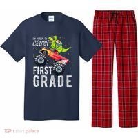 IM Ready To Crush First Grade Monster Truck Dinosaur Pajama Set thumb 0