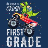 IM Ready To Crush First Grade Monster Truck Dinosaur Women's Hoodie thumb 2