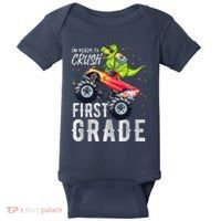 IM Ready To Crush First Grade Monster Truck Dinosaur Baby Bodysuit thumb 0
