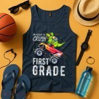 IM Ready To Crush First Grade Monster Truck Dinosaur Tank Top thumb 4