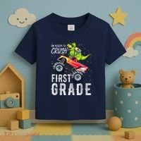 IM Ready To Crush First Grade Monster Truck Dinosaur Toddler T-Shirt thumb 3