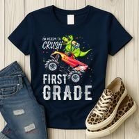 IM Ready To Crush First Grade Monster Truck Dinosaur Women's T-Shirt thumb 3