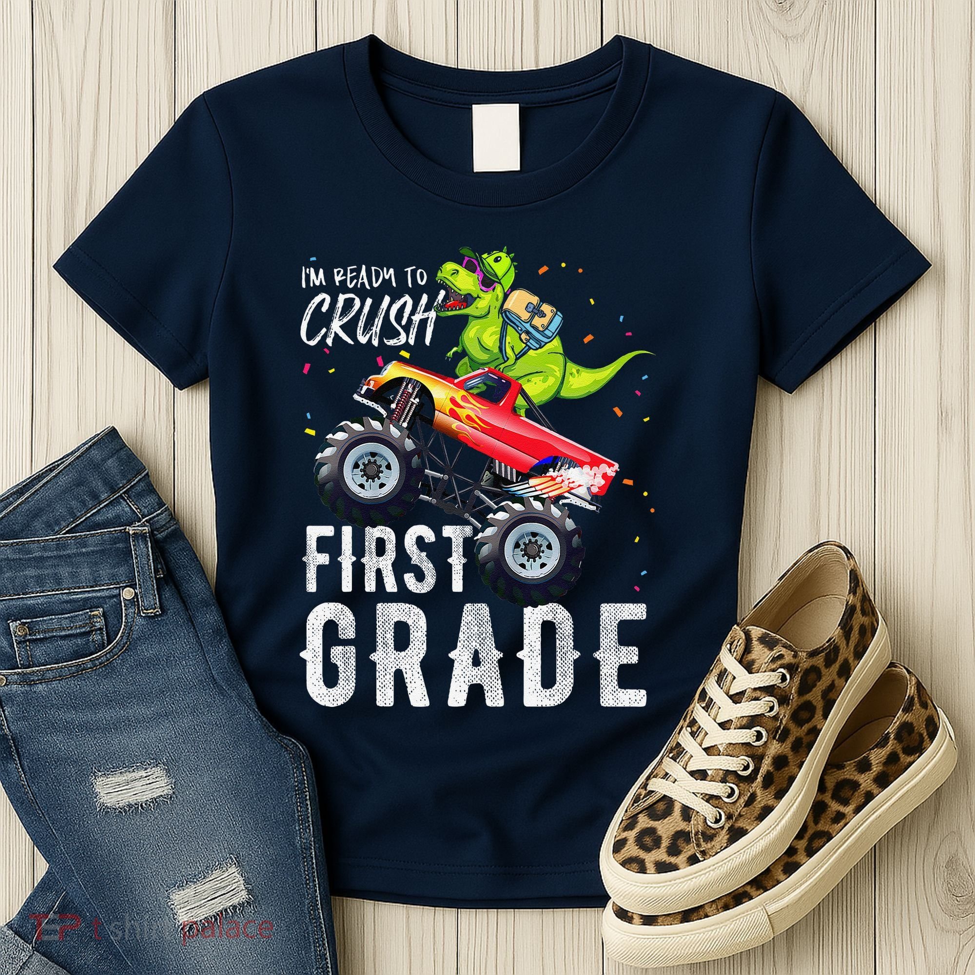 IM Ready To Crush First Grade Monster Truck Dinosaur Women's T-Shirt