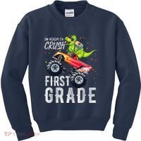 IM Ready To Crush First Grade Monster Truck Dinosaur Kids Sweatshirt thumb 0