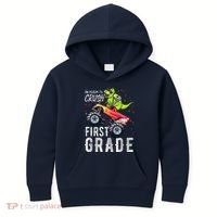 IM Ready To Crush First Grade Monster Truck Dinosaur Kids Hoodie thumb 0