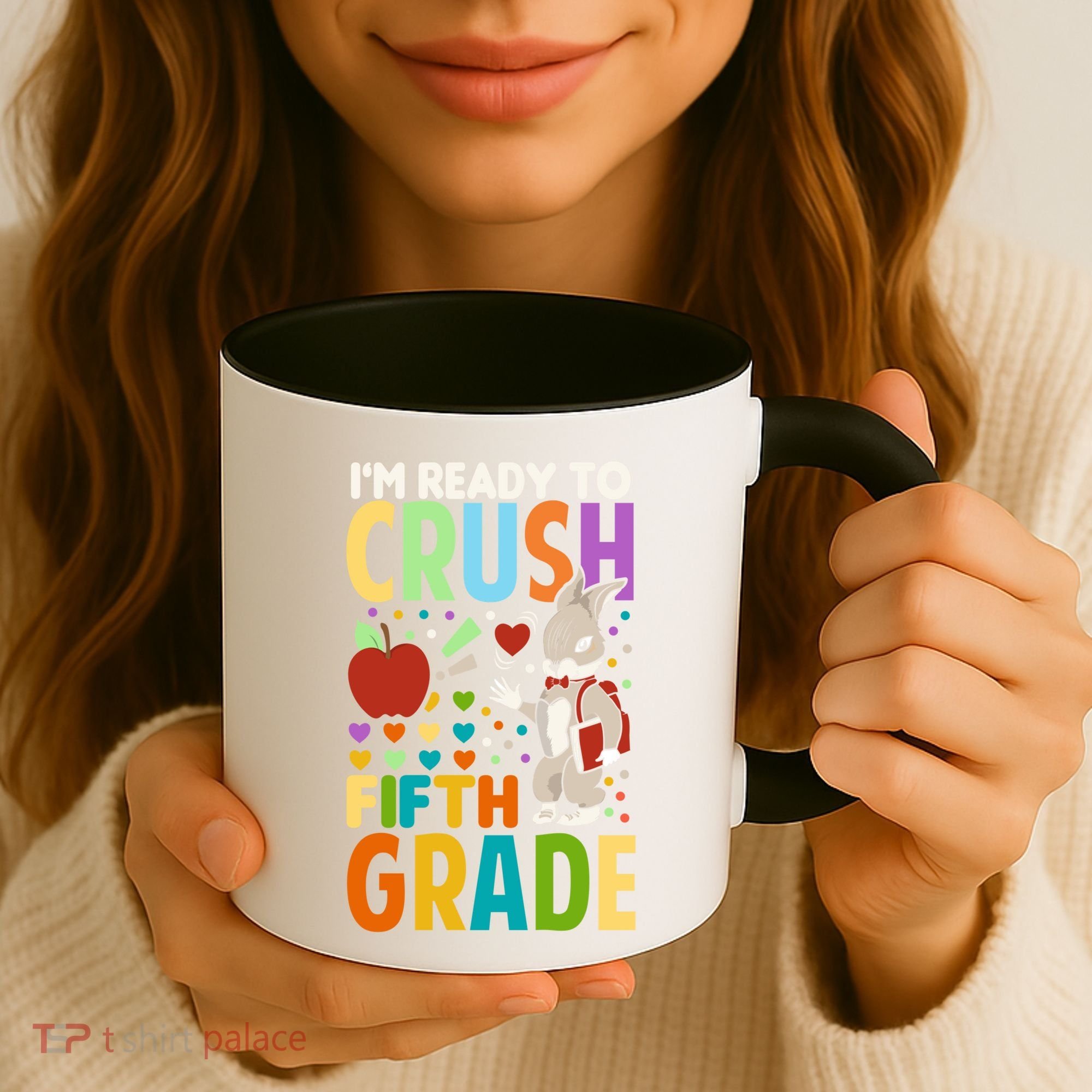 Im Ready To Crush Fifth Grade Back To School Cute Rabbit Gift Coffee Mug