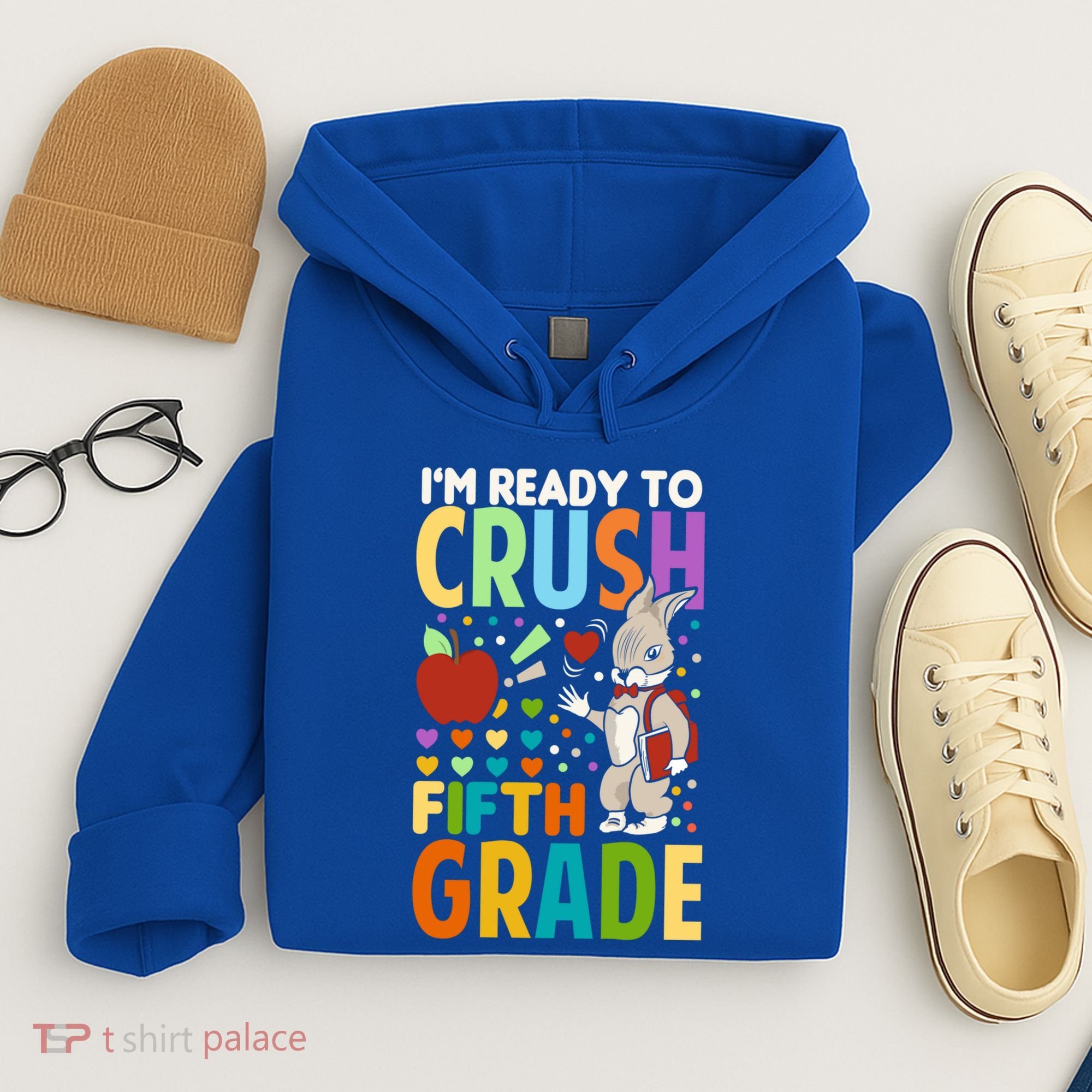 Im Ready To Crush Fifth Grade Back To School Cute Rabbit Gift Hoodie