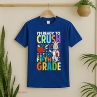 Im Ready To Crush Fifth Grade Back To School Cute Rabbit Gift T-Shirt thumb 2