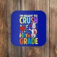 Im Ready To Crush Fifth Grade Back To School Cute Rabbit Gift Coaster thumb 0