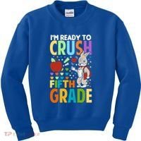 Im Ready To Crush Fifth Grade Back To School Cute Rabbit Gift Kids Sweatshirt thumb 0