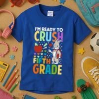 Im Ready To Crush Fifth Grade Back To School Cute Rabbit Gift Kids T-Shirt thumb 3