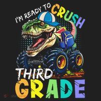 IM Ready To Crush Third Grade Monster Truck Dinosaur Tumbler thumb 3